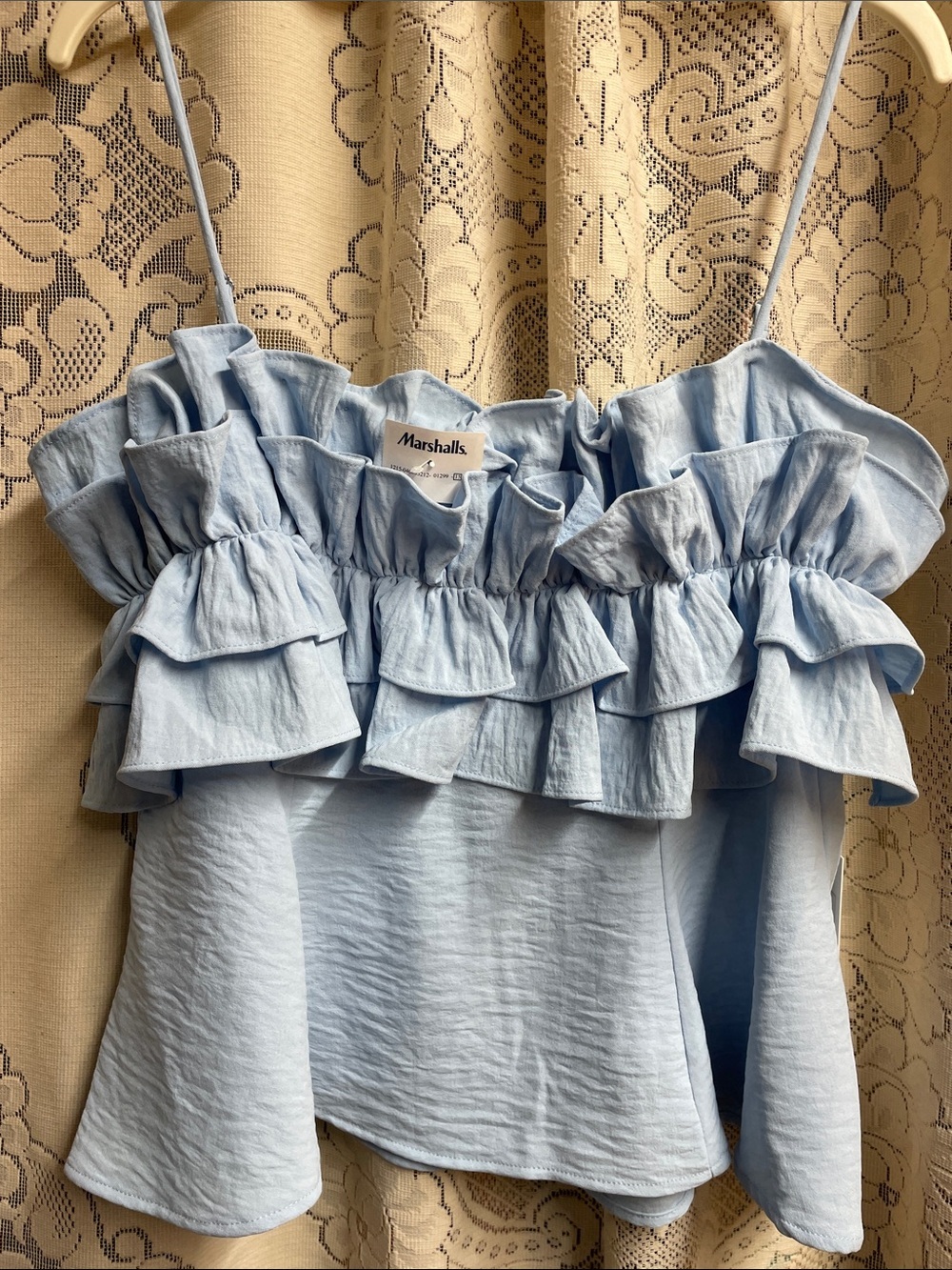 Sienna Sky Light Blue Ruffle Camisole NWT size Large